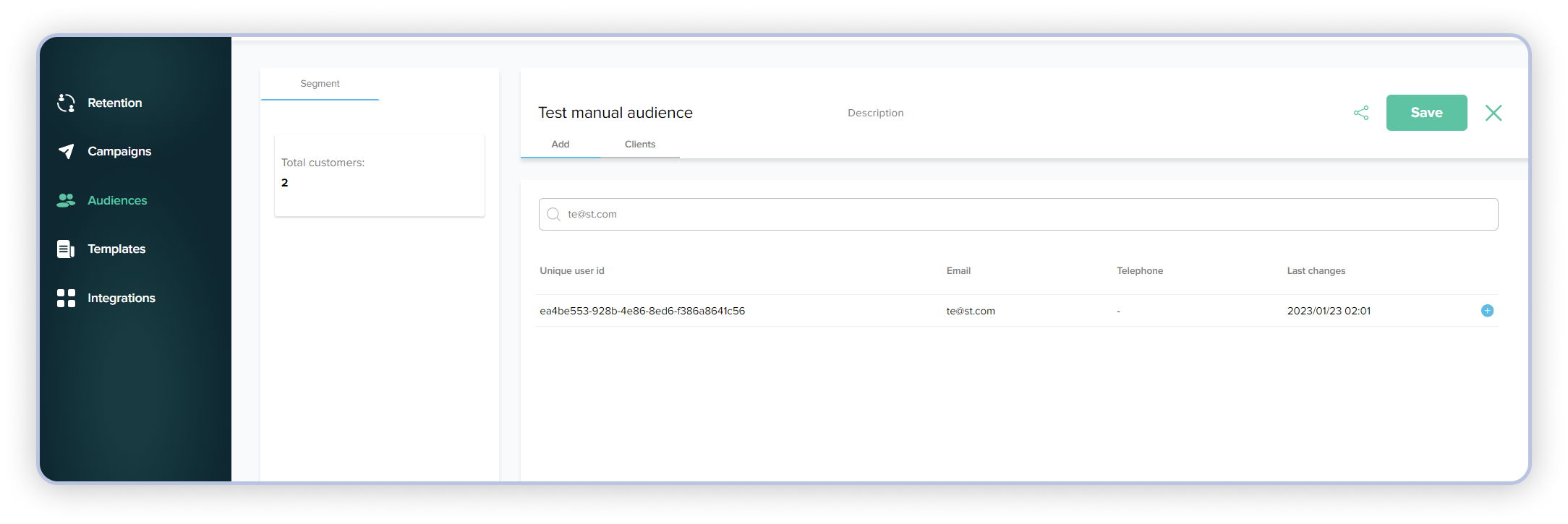 Test audicence